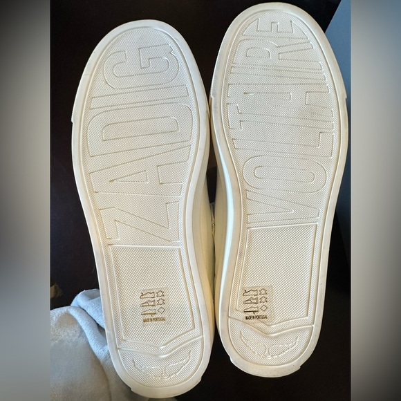 NIB Zadig & Voltaire LA Flash Sneaker 39 White Silver 8 - Picture 7 of 9